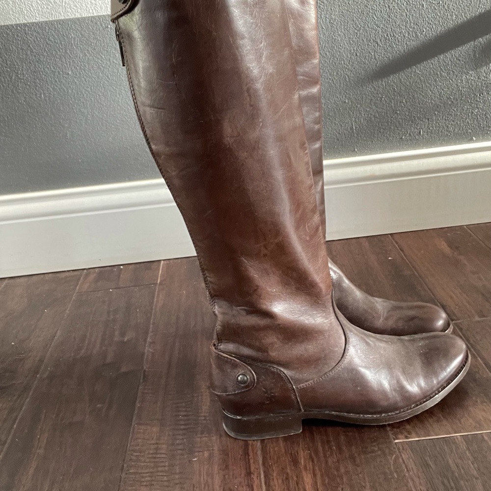 Elegant Brown Leather Knee-High Boots